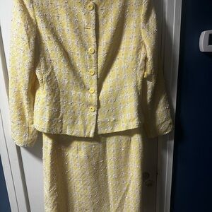 Chadwicks Lemon Tweed Skirt Suit